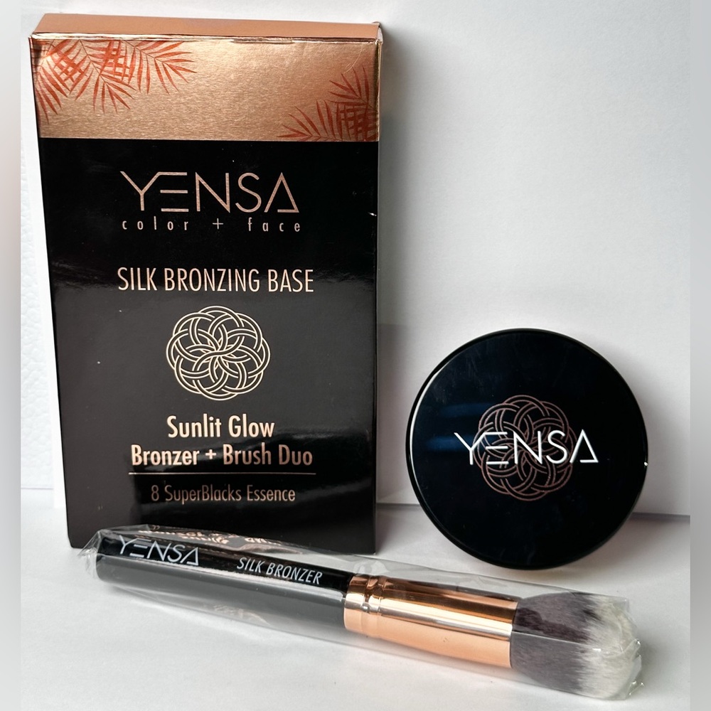 🆕 YENSA Silk Bronzing Base in Sunlit Glow Bronzer & Brush Duo NIB